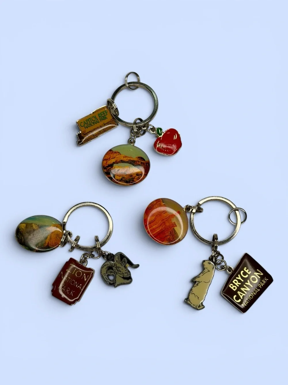 National Park Souvenir Keychains Graphic Charms Scenic Images